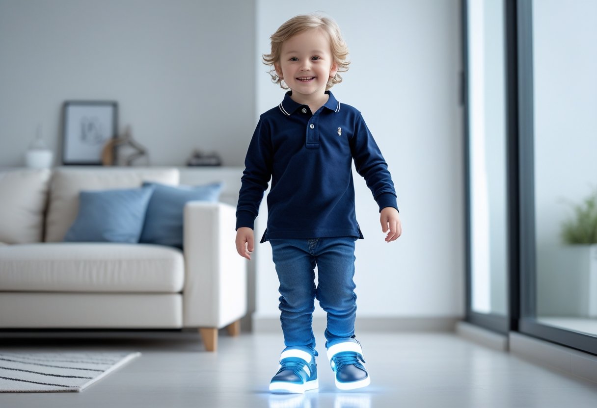 Saadan styler du longaermede poloer med sko med lys til boern